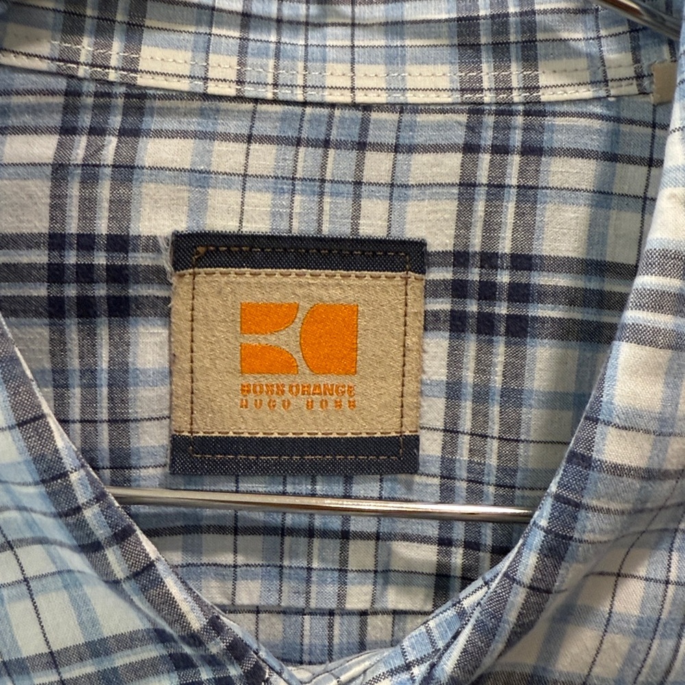 Hugo Boss Boss Orange - Blue Plaid Men's Shirt Size XL - Picture 2 of 5